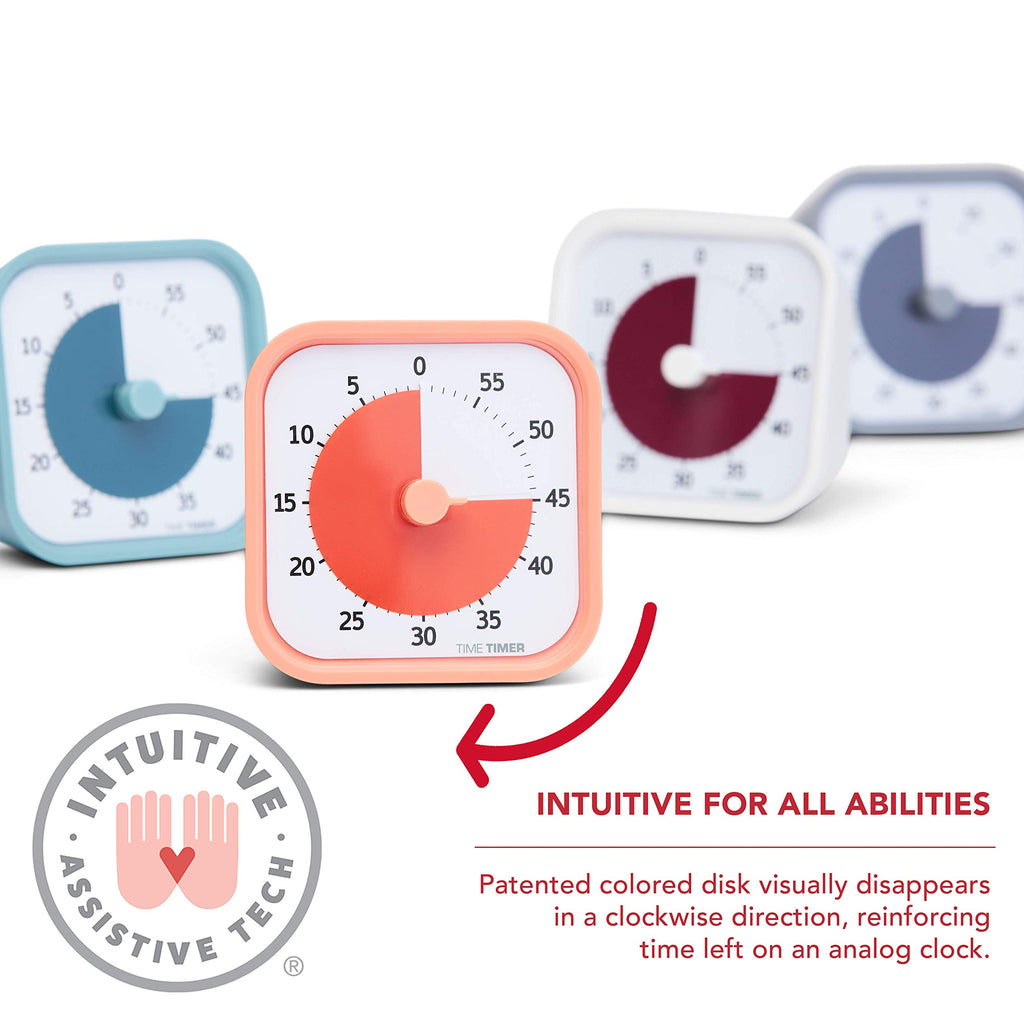 TIME TIMER Home MOD - 60 Minute Kids Visual Timer Home Edition - For Homeschool Supplies Study Tool, Timer for Kids Desk, Office Desk and Meetings with Silent Operation (Dreamsicle Orange)